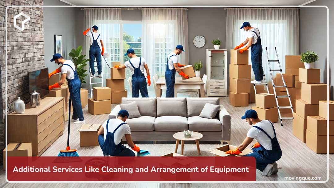 Additional Services Like Cleaning and Arrangement of Equipment